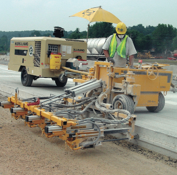 E-Z Drill 210-4 SRA slab rider concrete drill road widening