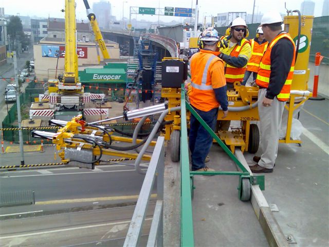 An E-Z Drill 210-2 Concrete Dowel Drill being used in Austrailia